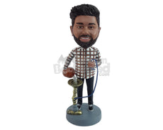 Custom Bobblehead Cool dude holding basketball with a prop - Leisure & Casual Casual Males Personalized Bobblehead & Action Figure