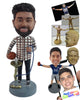 Custom Bobblehead Cool dude holding basketball with a prop - Leisure & Casual Casual Males Personalized Bobblehead & Action Figure