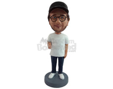 Custom Bobblehead Cool guy wearing nice casual clothe gvvng thumbs up - Leisure & Casual Casual Males Personalized Bobblehead & Action Figure