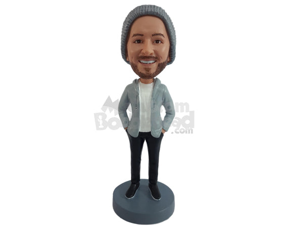 Custom Bobblehead Nice looking dude wearing fashonable sport-elegant outfit - Leisure & Casual Casual Males Personalized Bobblehead & Action Figure