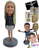 Custom Bobblehead Beautiful girl wearing long sleeve shirt and sparkly skirt - Leisure & Casual Casual Females Personalized Bobblehead & Action Figure