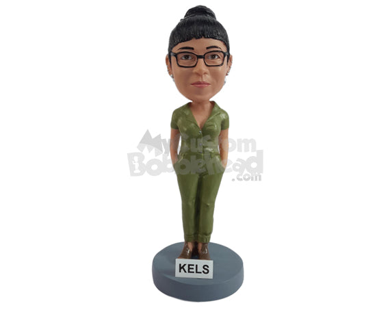 Custom Bobblehead Pretty girl wearing beautiful onesie - Leisure & Casual Casual Females Personalized Bobblehead & Action Figure
