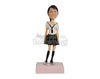 Custom Bobblehead Gorgeous Girl In Long Sock And Skirt Killing It With A Swag - Leisure & Casual Casual Females Personalized Bobblehead & Cake Topper