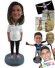 Custom Bobblehead Beautifull Casual woman wearing button-up shirt, pants and fashonable sandals - Leisure & Casual Casual Females Personalized Bobblehead & Action Figure