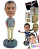 Custom Bobblehead Relaxed man wearing elegant pants and nice shirt - Leisure & Casual Casual Males Personalized Bobblehead & Action Figure