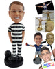Custom Bobblehead Jail fugitive male wearing jail clothe and a Ball and chain at his feet - Leisure & Casual Casual Males Personalized Bobblehead & Action Figure