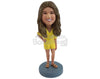 Custom Bobblehead Beautiful girl wearing a beautiful onepiece outfit and sandals - Leisure & Casual Casual Females Personalized Bobblehead & Action Figure