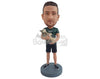 Custom Bobblehead Animal lover guy holding cute cat in arms - Leisure & Casual Casual Males Personalized Bobblehead & Action Figure