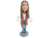 Custom Bobblehead Gourgeous looking woman wearing trendi outfit - Leisure & Casual Casual Females Personalized Bobblehead & Action Figure
