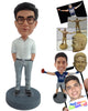 Custom Bobblehead Relaxed business dude with both hands inside pockets - Leisure & Casual Casual Males Personalized Bobblehead & Action Figure