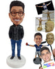 Custom Bobblehead Relaxed young dude with a nice sweatshirt with hands in pockets - Leisure & Casual Casual Males Personalized Bobblehead & Action Figure