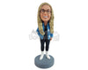 Custom Bobblehead Star of the show girl wearing dashing jacket and nice cowboy boots - Leisure & Casual Casual Females Personalized Bobblehead & Action Figure
