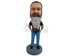Custom Bobblehead Rocking dude with great outfit just relaxing - Leisure & Casual Casual Males Personalized Bobblehead & Action Figure