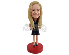 Custom Bobblehead Dalling gal wearing a stunning dress with great attitude - Leisure & Casual Casual Females Personalized Bobblehead & Action Figure