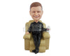 Custom Bobblehead Huge comics fan ready to watch a nice movie on a very confy sofa with a beer at hand - Leisure & Casual Casual Males Personalized Bobblehead & Action Figure