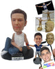 Custom Bobblehead Handsome Hunk Sitting With A Cool Tattoo And Bracelet - Leisure & Casual Casual Males Personalized Bobblehead & Cake Topper