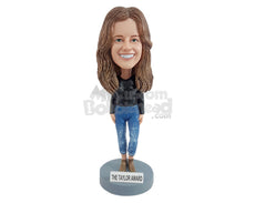 Custom Bobblehead Beautiful woman wearing trendi outfit with gorgeous shiny shoes - Leisure & Casual Casual Females Personalized Bobblehead & Action Figure