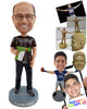 Custom Bobblehead Guy having fun with a spre/nerf pistol with a t-shirt, pants and shoes - Leisure & Casual Casual Males Personalized Bobblehead & Action Figure