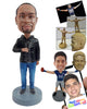 Custom Bobblehead Cool dude wearing a nice hoodie, jeans and shoes - Leisure & Casual Casual Males Personalized Bobblehead & Action Figure