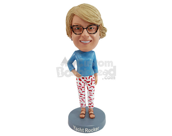 Custom Bobblehead Nice looking woman with beautiful clothing style - Leisure & Casual Casual Females Personalized Bobblehead & Action Figure