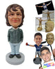 Custom Bobblehead Charming Lady In Semi-Casual Attire With Spectacles - Leisure & Casual Casual Females Personalized Bobblehead & Cake Topper