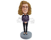 Custom Bobblehead Nice Secretary looking woman wearing a beautiful sweater and a pretty necklace - Leisure & Casual Casual Females Personalized Bobblehead & Action Figure
