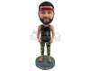 Custom Bobblehead Muscular guy chearing for his team wearing a nice tank top, combat pants and boots - Leisure & Casual Casual Males Personalized Bobblehead & Action Figure