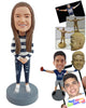 Custom Bobblehead Nice girls wearing a beautiful sweatshirt, with ripped jeans and cool shoes with hands crossed - Leisure & Casual Casual Females Personalized Bobblehead & Action Figure