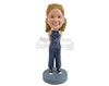 Custom Bobblehead Trendy gal with a beautiful onesie  - Leisure & Casual Casual Females Personalized Bobblehead & Action Figure