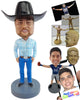 Custom Bobblehead Ranch guy wearng a nice cowboy belt with nice clothing - Leisure & Casual Casual Males Personalized Bobblehead & Action Figure