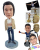 Custom Bobblehead Trendy and fashionable dude with a nice jacket over the crossed arms - Leisure & Casual Casual Males Personalized Bobblehead & Action Figure