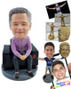Custom Bobblehead Fancy Business man sitting on an expensive looking chair wearing fashionable clothing - Leisure & Casual Casual Males Personalized Bobblehead & Action Figure