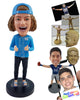 Custom Bobblehead Happy and exited dude with both thumbs up wearing nice clothes and slide-in sandals - Leisure & Casual Casual Males Personalized Bobblehead & Action Figure