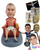 Custom Bobblehead Relaxed dude having a nice beer on a nice chair wearing a shirt, shorts and sandals - Leisure & Casual Casual Males Personalized Bobblehead & Action Figure