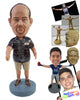 Custom Bobblehead Angry looking big dude giving orders on a polo shirt, shorts and expensive shoes - Leisure & Casual Casual Males Personalized Bobblehead & Action Figure