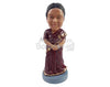 Custom Bobblehead Traditional Hindu gorgeous lady wearing a beautiful sari dress - Leisure & Casual Casual Females Personalized Bobblehead & Action Figure