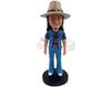 Custom Bobblehead Extravagant looking dude on a baggy pants and nice jean vest - Leisure & Casual Casual Males Personalized Bobblehead & Action Figure