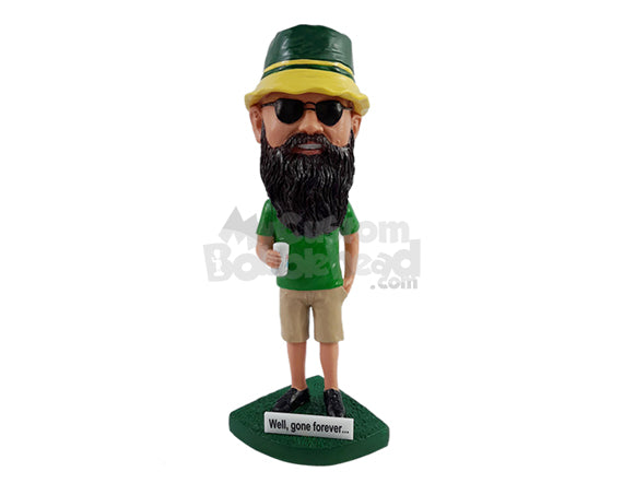 Custom Bobblehead Sports fan ready to watch his favorite teams game with a good beer at hand and the othe hand on the pocket - Leisure & Casual Casual Males Personalized Bobblehead & Action Figure