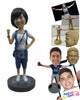 Custom Bobblehead Cute Girl With Side Bag Looking For A Ride - Leisure & Casual Casual Females Personalized Bobblehead & Cake Topper