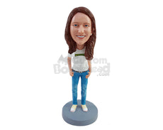 Custom Bobblehead Young chick wearing nice outfit in a cool stance - Leisure & Casual Casual Females Personalized Bobblehead & Action Figure
