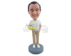 Custom Bobblehead Pizza guy ready to have some delicious time with one hand in pocket - Leisure & Casual Casual Males Personalized Bobblehead & Action Figure