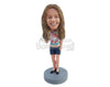 Custom Bobblehead Hippie girl having some great time wearing nice tp shirt and shorts and shoes - Leisure & Casual Casual Females Personalized Bobblehead & Action Figure