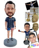 Custom Bobblehead Sporty guy ready to have some patriot run with nice running shoes - Leisure & Casual Casual Males Personalized Bobblehead & Action Figure