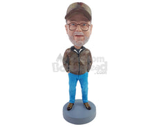 Custom Bobblehead Truck dude wearing nice leather jacket and cool stel toed boots - Leisure & Casual Casual Males Personalized Bobblehead & Action Figure