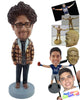 Custom Bobblehead Nice guy wearing an open colorful jacket with jeans and shoes - Leisure & Casual Casual Males Personalized Bobblehead & Action Figure