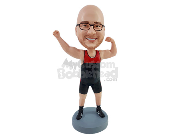 Custom Bobblehead Super muscular weightlifter showing all strength - Leisure & Casual Casual Males Personalized Bobblehead & Action Figure