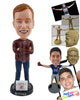 Custom Bobblehead happy dude wearing with corssed arms wearing long sleeve t-shirt and jeans - Leisure & Casual Casual Males Personalized Bobblehead & Action Figure