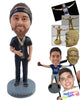 Custom Bobblehead Chill dude having a nice day wearing t-shirt and nice necklace blings - Leisure & Casual Casual Males Personalized Bobblehead & Action Figure