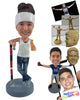Custom Bobblehead Multitasking woman painting, sweeping and having a nice beer - Leisure & Casual Casual Females Personalized Bobblehead & Action Figure