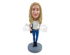 Custom Bobblehead Nicely dressed woman with shoulder bag on the side and one hand on hip - Leisure & Casual Casual Females Personalized Bobblehead & Action Figure